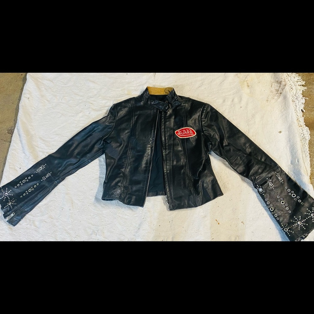 RARE Von Dutch leather jacket